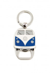 VW Type 1 Bus Key Ring with Bottle Opener - Blue